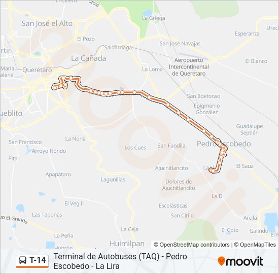 T-14 Bus Line Map