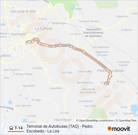 T-14 Bus Line Map