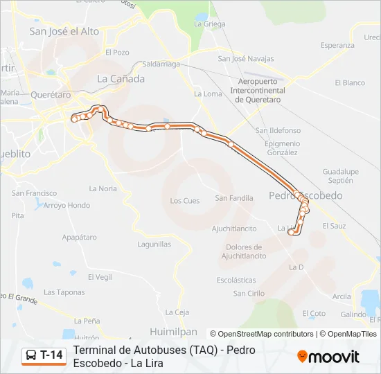 T-14 Bus Line Map