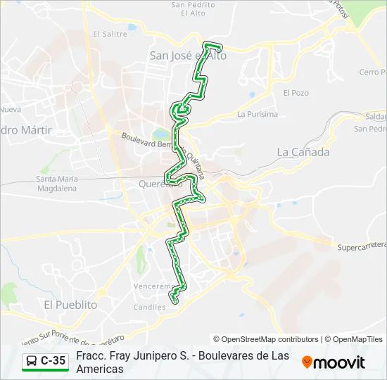 C-35 Bus Line Map