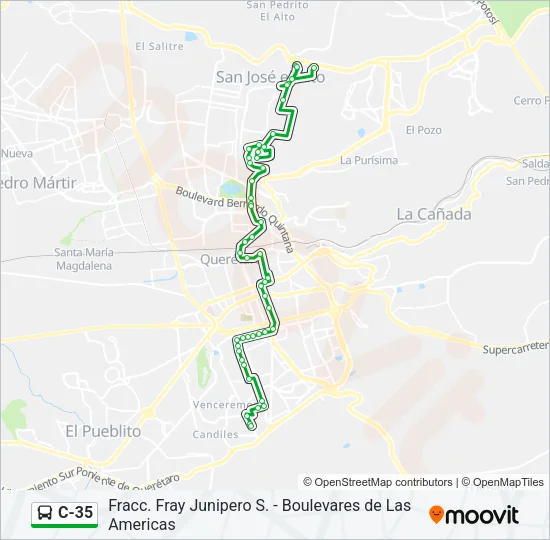 C-35 Bus Line Map