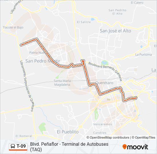 T-09 Bus Line Map