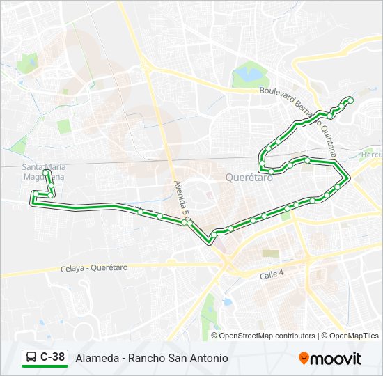 C-38 Bus Line Map