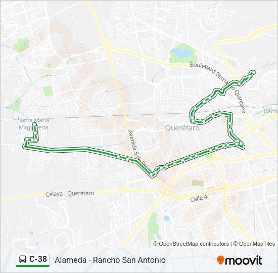 C-38 Bus Line Map