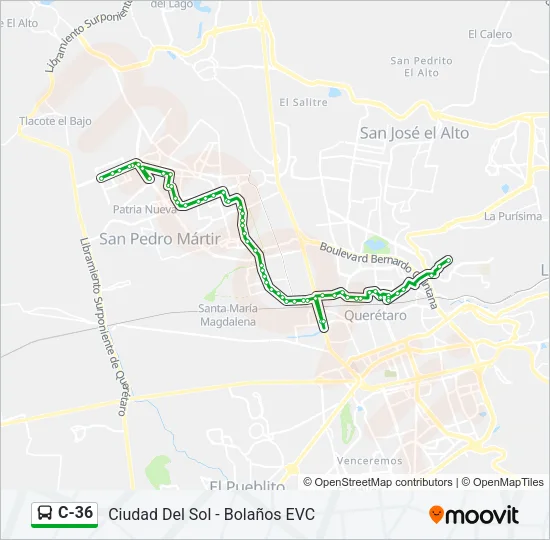 C-36 Bus Line Map