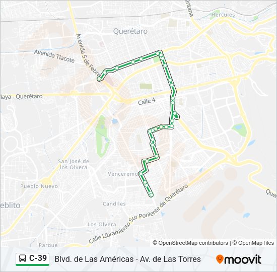 C-39 Bus Line Map