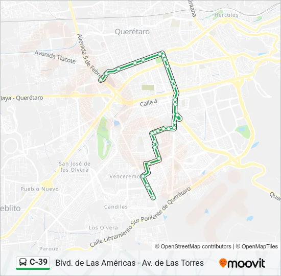 C-39 Bus Line Map