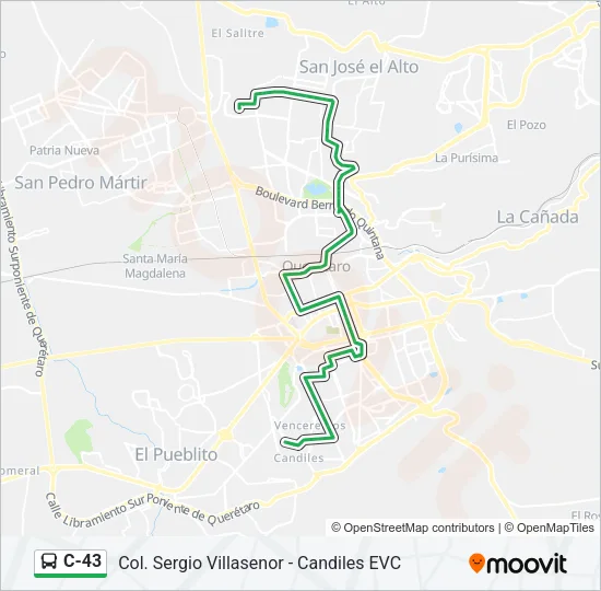 C-43 Bus Line Map