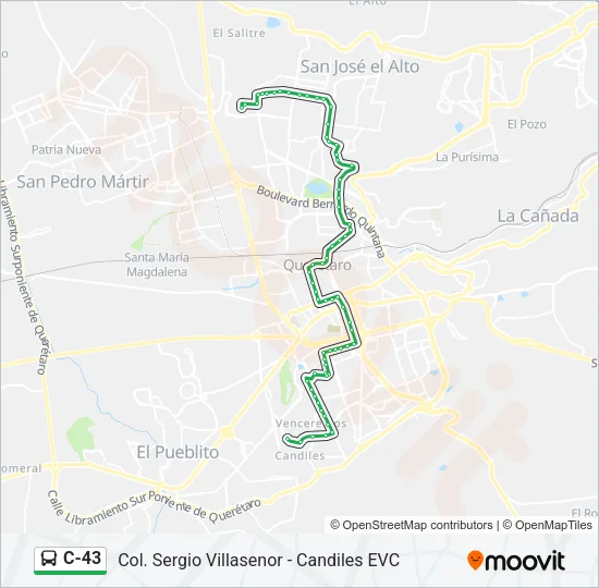 C-43 Bus Line Map