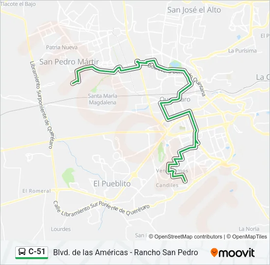 C-51 Bus Line Map