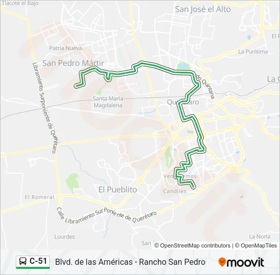 C-51 Bus Line Map