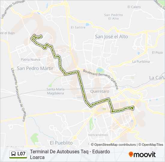 Mapa de L07 de autobús