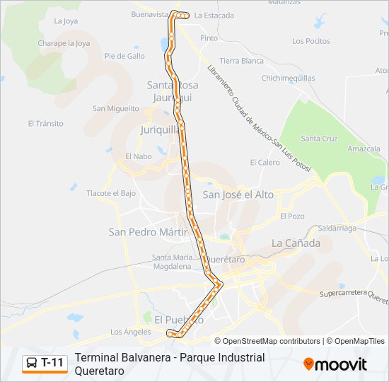 T-11 Bus Line Map