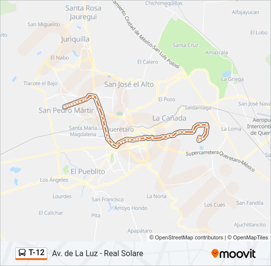 T-12 Bus Line Map