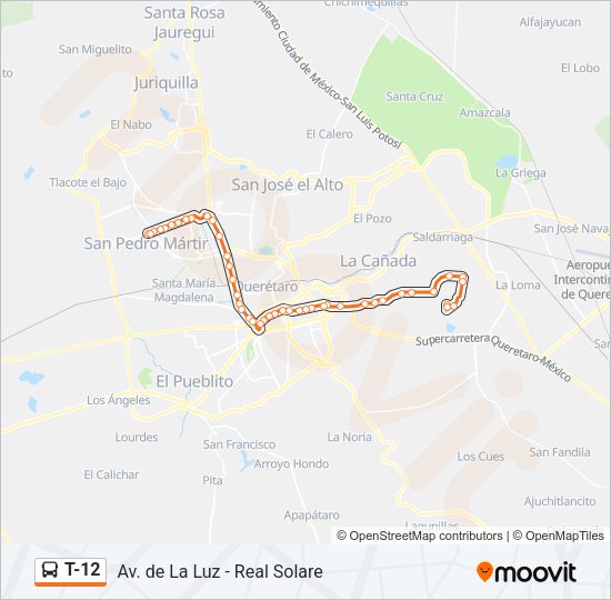 T-12 Bus Line Map
