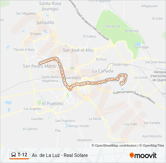 T-12 Bus Line Map