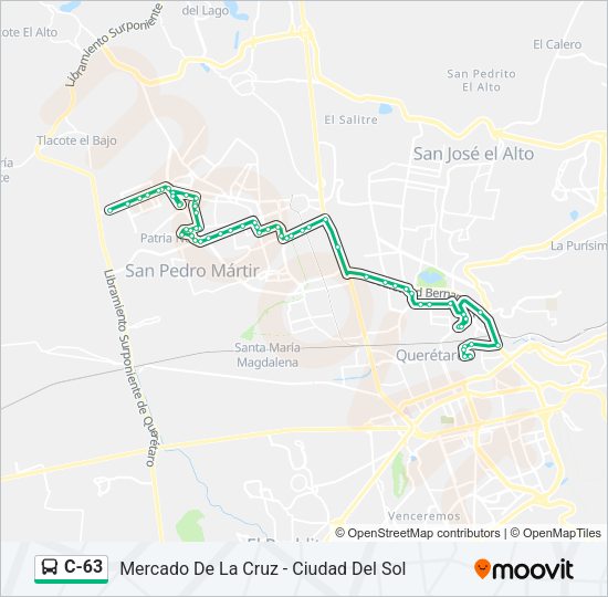 C-63 Bus Line Map