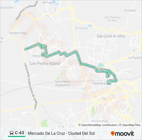 C-63 Bus Line Map