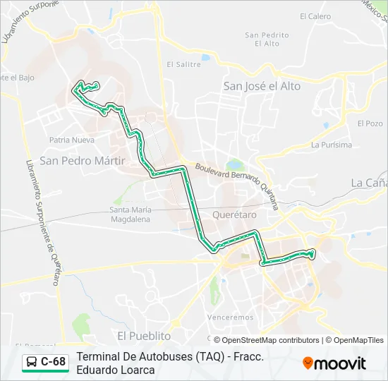 C-68 Bus Line Map