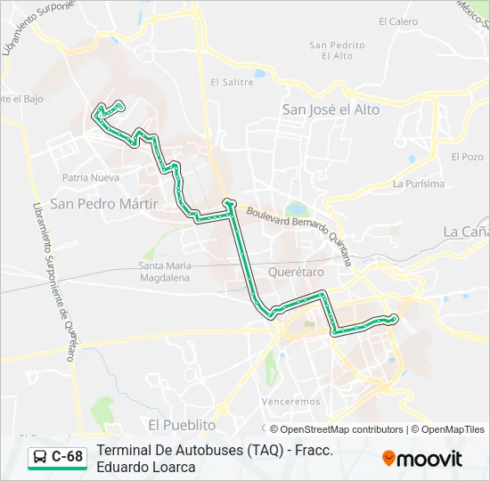 C-68 Bus Line Map