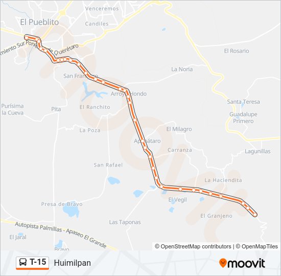 T-15 Bus Line Map