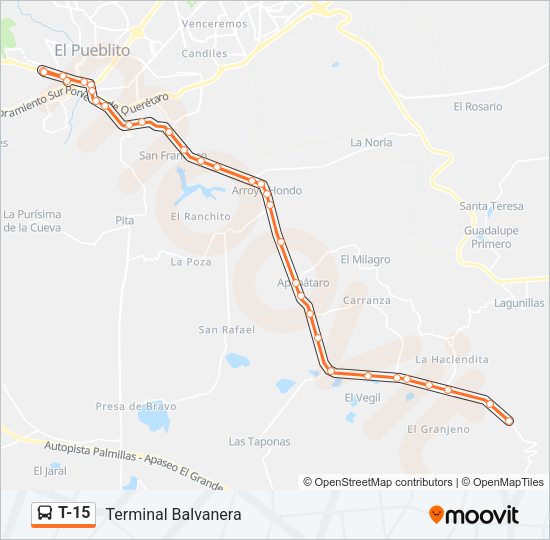 T-15 Bus Line Map