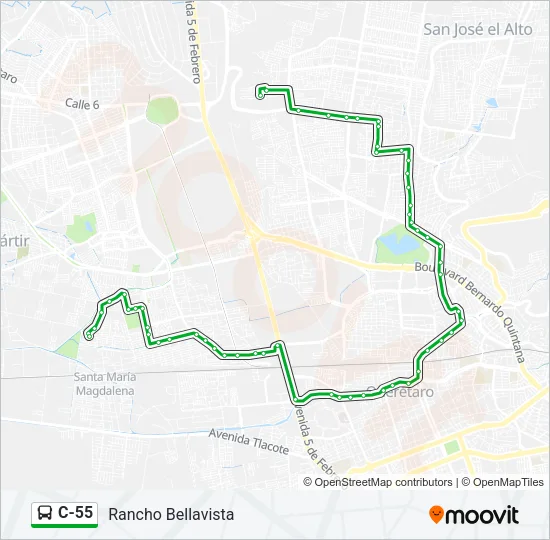 C-55 Bus Line Map