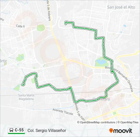 C-55 Bus Line Map