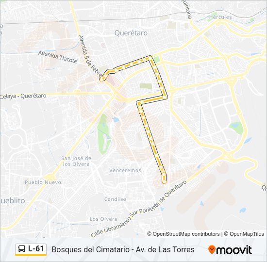 L-61 Bus Line Map