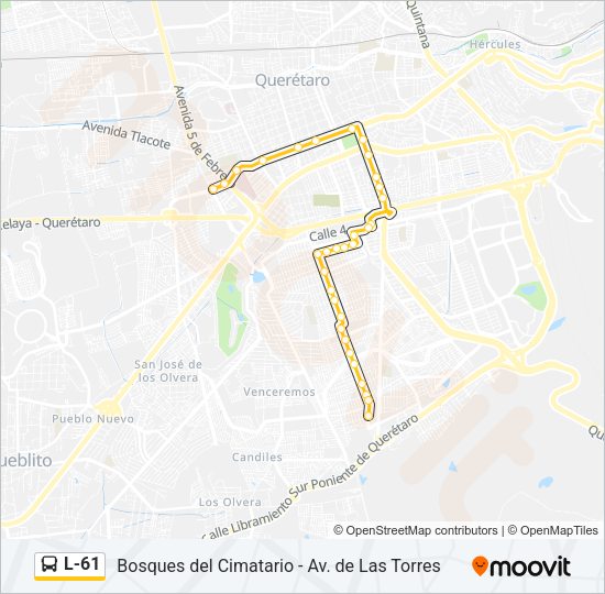 L-61 Bus Line Map