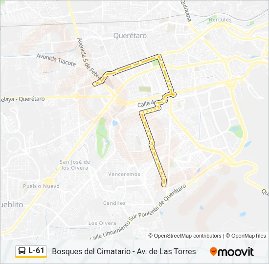 L-61 Bus Line Map