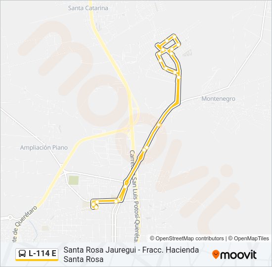 L-114 E Bus Line Map