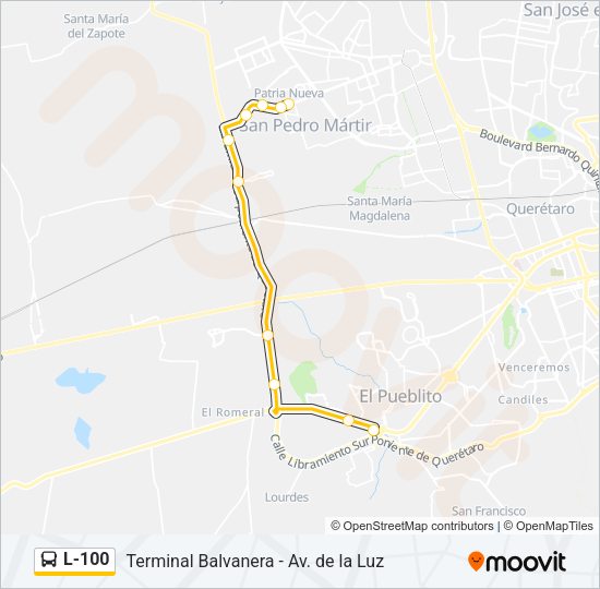 L-100 Bus Line Map