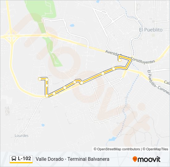 L-102 Bus Line Map