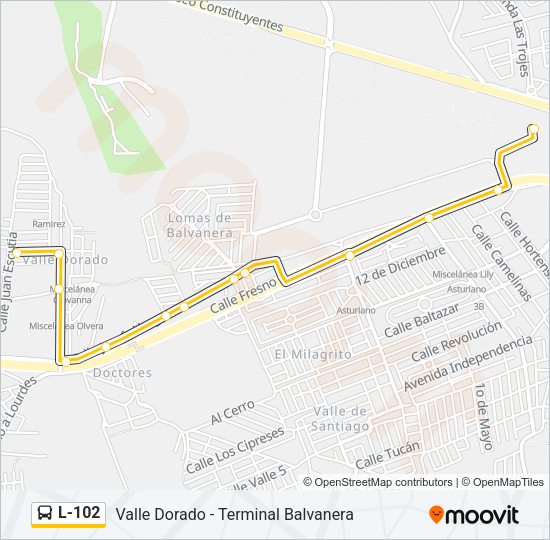 L-102 Bus Line Map