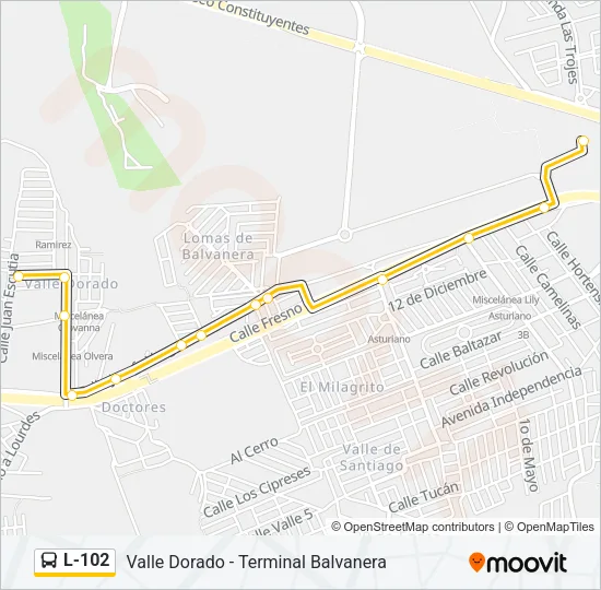 L-102 Bus Line Map