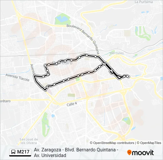 M217 Bus Line Map