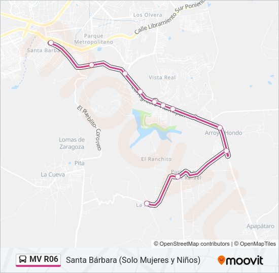 MV R06 Bus Line Map