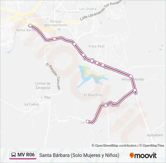 MV R06 Bus Line Map