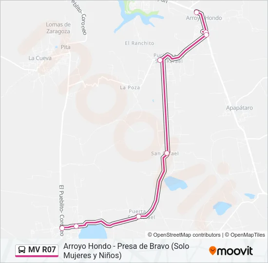 MV R07 Bus Line Map