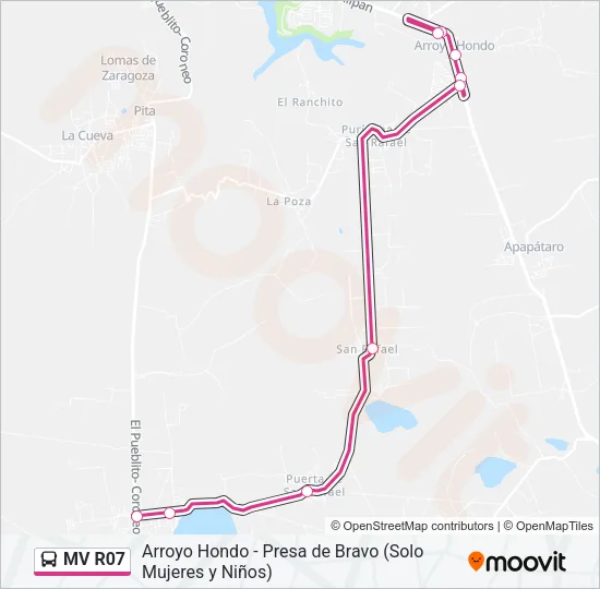 MV R07 Bus Line Map
