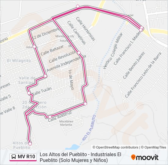 MV R10 Bus Line Map