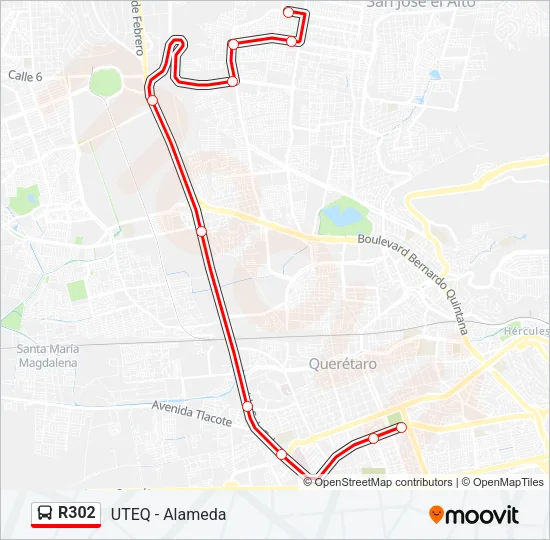 R302 Bus Line Map