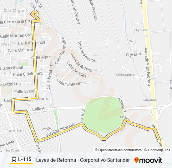 L-115 Bus Line Map