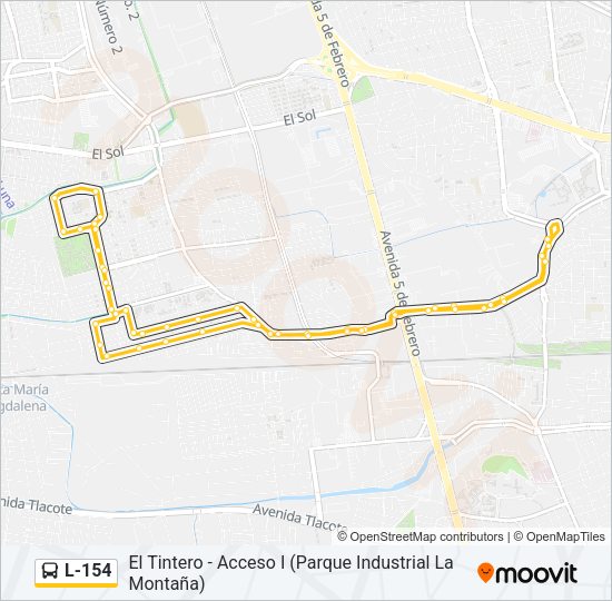 L-154 Bus Line Map