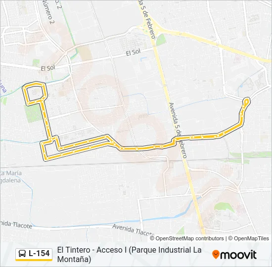 L-154 Bus Line Map