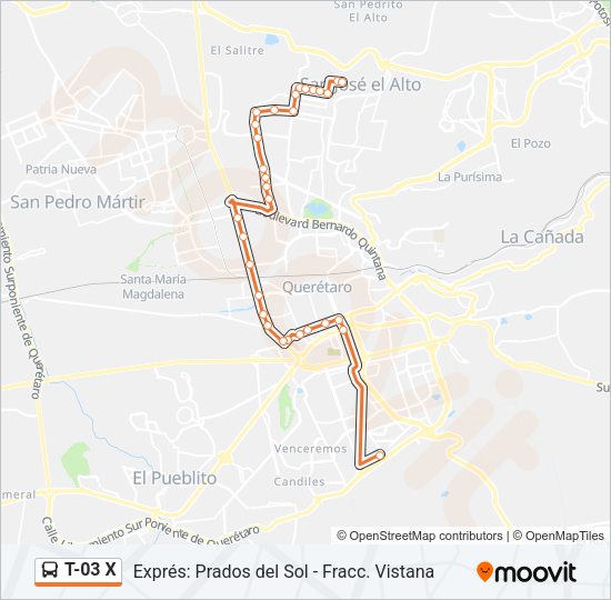 T-03 X Bus Line Map