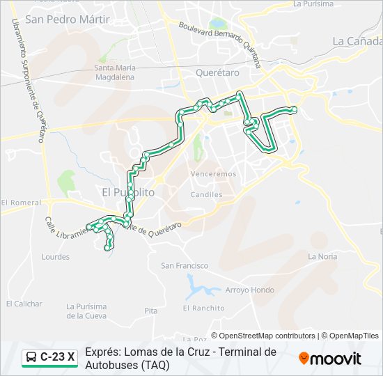 C-23 X Bus Line Map
