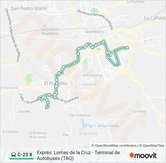 C-23 X Bus Line Map