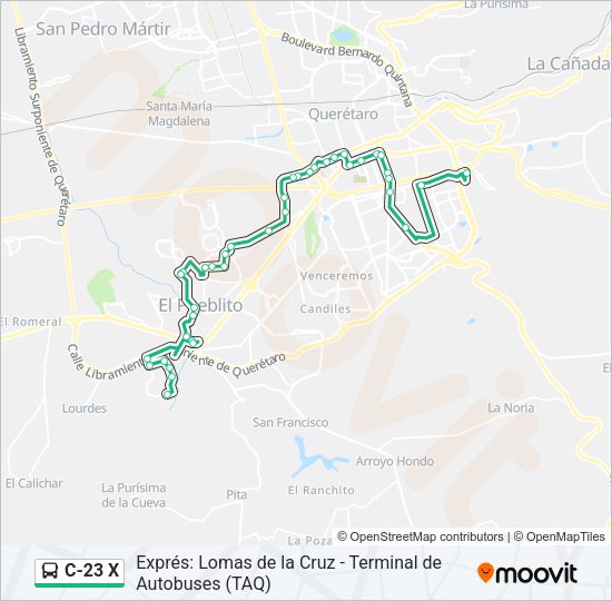 C-23 X Bus Line Map